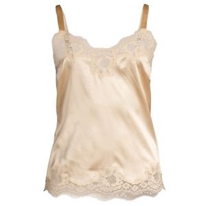 Dolce & Gabbana Lace-Trim Satin Camisole Top Pastel Pink Women’s EU 3/US Medium